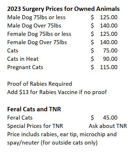 Humane Fort Wayne Prices